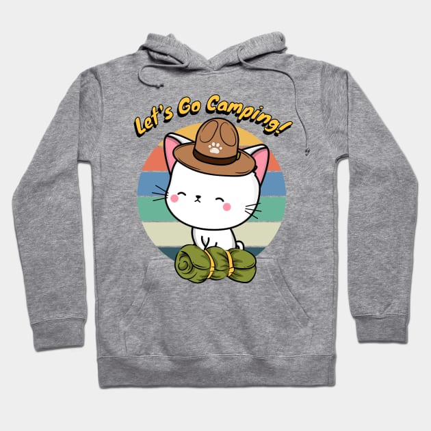 Cute Angora Cat Wants to go Camping Hoodie by Pet Station